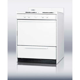 Summit Appliance Div. WNM210P Summit-Range, Gas, 4 Burners, 3.7 Cu. Ft., Battery Start, White, 24" x 30" x 40" image.