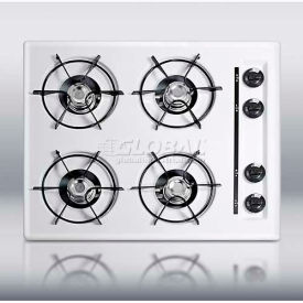 Summit Appliance Div. WNL03P Summit-24"W Cooktop, Four Burners, Battery Start Ignition, WhiteWTL03P image.