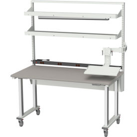 Treston QuatreX Mobile Workstation Configuration 60"W x 30"D Gray 