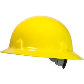 Jackson Safety Blockhead Safety Hard Hat, 8-Pt. Ratchet Suspension, Full Brim Style, Yellow