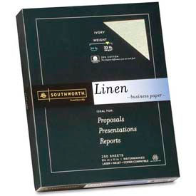 Southworth® Linen Business Paper 8-1/2"" x 11"" 32 lb Ivory 250 Sheets/Pack