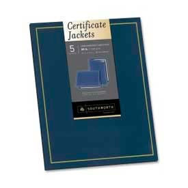 Southworth Company PF6 Southworth® Certificate Jackets, 9-1/2" x 12", Navy Blue, 5/Pack image.