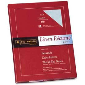 Southworth Company RD18BCFLN Southworth® Linen Resume Paper, 8-1/2" x 11", 32 lb, Linen, Blue, 100 Sheets/Pack image.