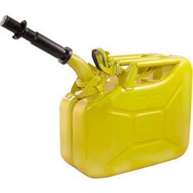 Swiss Link/Stormtec USA 3025 Wavian Jerry Can w/Spout & Spout Adapter, Yellow, 10 Liter/2.64 Gallon Capacity - 3025 image.