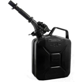 Swiss Link/Stormtec USA 3027 Wavian Jerry Can w/Spout & Spout Adapter, Black, 5 Liter/1.32 Gallon Capacity - 3027 image.
