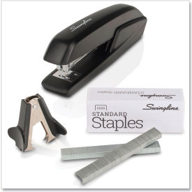 Swingline® Antimicrobial Standard Stapler with 5000 Staples and Staple Remover Black