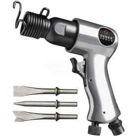 Sunex Tools SX235KTB Short Air Hammer With 3-Piece Chisel Set 1/4"" NPT