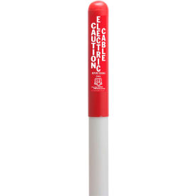 Tapco, Traffic & Parking Control Co, Inc 114604B 114604B Round Dome Utility Electric Marker, White Pole 78"H, 54" Above Ground, Red image.