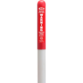 Tapco, Traffic & Parking Control Co, Inc 114604C 114604C Round Dome Utility Electric Marker, White Pole 78"H, 54" Above Ground, Red image.