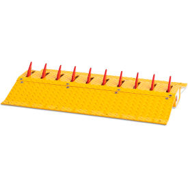 Tapco, Traffic & Parking Control Co, Inc 1601-087 DOORKING® 1610-087 Surface Mount Traffic Spike Section, 3 L, Yellow image.