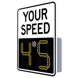 Tapco, Traffic & Parking Control Co, Inc 138842 Tapco 138842 EV 11" Radar Feedback Sign, Your Speed, Hip White Face, 23" x 29" image.