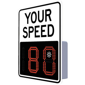 Tapco, Traffic & Parking Control Co, Inc 138890 Tapco 138890 EV 12" Radar Feedback Sign, Your Speed, Hip White Face, 23" x 29" image.