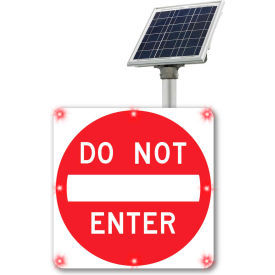 Tapco, Traffic & Parking Control Co, Inc 2180-C00067 2180-C00067 BlinkerSign® Flashing LED Do Not Enter Sign R5-1, 30"W, Red, Solar image.