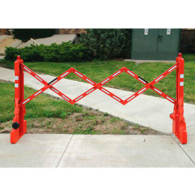 Tapco, Traffic & Parking Control Co, Inc 2770-00001 Tapco 2770-00001 Adjust-A-Gate, Portable Barricade With Two Flashing Lights On, 52 Reflective Bands image.