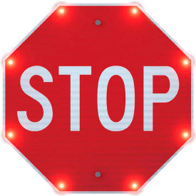 Tapco, Traffic & Parking Control Co, Inc 300444 Tapco Indoor Flashing LED Sign, 24"W x 24"H, White/Red image.