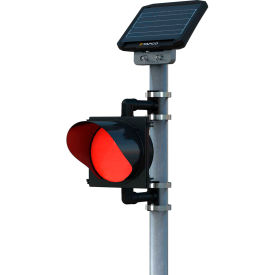 Tapco, Traffic & Parking Control Co, Inc 600589 Tapco Solar 13W Top of Pole, 24/7 Flashing, 12", Red LED, Black Housing image.