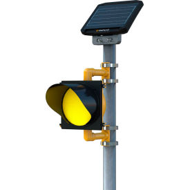 Tapco, Traffic & Parking Control Co, Inc 600592 Tapco Solar 13W Top of Pole, 24/7 Flashing, 12", Amber LED, Yellow Housing image.