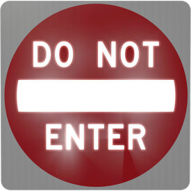 Tapco, Traffic & Parking Control Co, Inc 600627 LegendViz® Dusk Till Dawn Do Not Enter Sign, Solar, 30"W x 2"D x 30"H, White/Red image.
