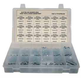 Titan Fasteners TFP18FNA275 275 Piece Sheet Metal Screw Assortment - #6 to #14 - Slotted Hex Washer Head - Steel - Zinc Plated image.