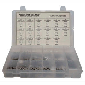 Titan Fasteners TFP18SSNW650 650 Piece Hex Machine Screw Assortment - #6 to 1/4" - 304 Stainless Steel image.
