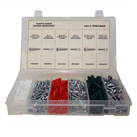 Titan Fasteners TFP6TLB450 450 Piece Plastic Anchor & Sheet Metal Screw Assortment - #8 to #16 image.