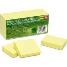 Redi-Tag Corporation 25700 Redi-Tag® 1 Recycled Notes 25700, 1-1/2" x 2", Yellow, 100 Sheets, 12/Pack image.