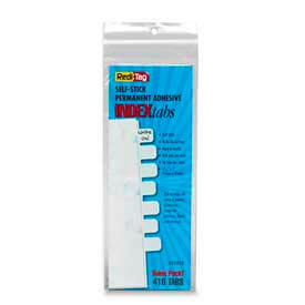 Redi-Tag Corporation 31010 Redi-Tag® Permanent Write-On Index Tabs, 7/16" x 1", White, 416 Tabs/Pack image.