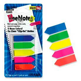 Redi-Tag Corporation 31118 Redi-Tag® SeeNotes Arrow Flags, 1-3/4" x 15/32", Assorted Colors, 125 Flags/Pack image.
