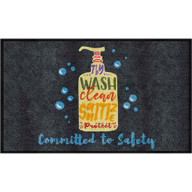Andersen Company 3024239-825135140 Committed to Safety - Carpeted Message Mat 3/8" Thick 3 x 5 Black image.