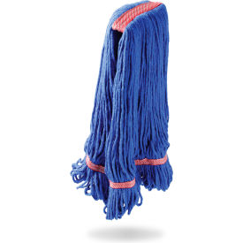28 oz. Blended Looped-End Wet Mop Head, X-Large, Blue, 12/Pack view 2