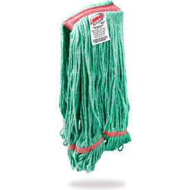 28 oz. Blended Looped-End Wet Mop Head, X-Large, Green, 12/Pack view 2