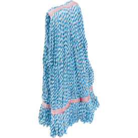 X-Large Rayon Looped-End Wet Mop Head Brick, Blue/White, 12/Pack view 2