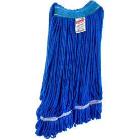 Commercial Large Microfiber Looped-End Wet Mop Head Standard, Blue, 12/Pack view 2