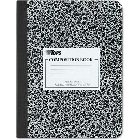 Tops Business Forms 63795 TOPS® Composition Book w/ Black Hard Cvr 63795, 9-3/4" x 7-1/2", White, 100 Sheets/Pack image.