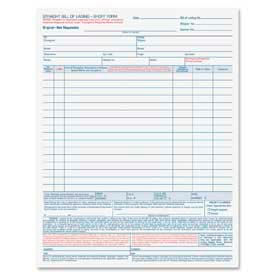 Tops Bill Of Lading Forms, 4-Part, Carbonless, 8-1/2