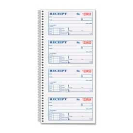 Tops Business Forms 4161 Tops® Money/Rent Receipt Book, 2-Part, Carbonless, 11" x 5-1/4", White/Canary, 200 Sets/Book image.