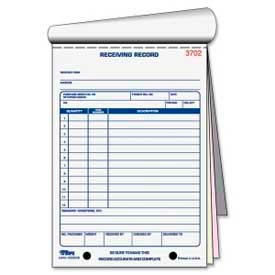 Tops Business Forms 46260 Tops® Receiving Record Book, 3-Part Carbonless, 5-9/16" x 8-7/16", White/Canary, 50 Sets/Book image.