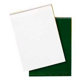 Tops Business Forms 63801 Tops® Docket Top Wirebound Quadrille Pad, 8-1/2" x 11-3/4", Quad Ruled, White, 70 Sheets/Pad image.