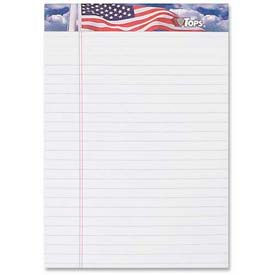 Tops Business Forms 75103 Tops® American Pride Writing Tablet, 5" x 8", Jr. Legal Ruled, White, 50 Sheet/Pad, 3 Pad/Pack image.