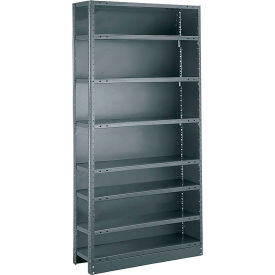Tri-Boro Boxer 8 Shelf 18 Ga Closed Perforated Steel Shelving Add On 36"Wx12"Dx85"H Dark Gray