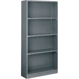 Tri-Boro Boxer 5 Shelf 18 Ga Closed Perforated Steel Shelving Starter 36"Wx12"Dx97"H Dark Gray