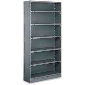 Tri-Boro Boxer 8 Shelf 18 Ga Closed Perforated Steel Shelving Starter 36"Wx30"Dx85"H Dark Gray 
