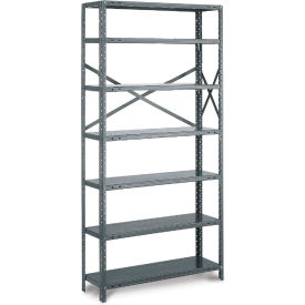 Tri-Boro Klip-It 7 Shelf 20 Ga Open Steel Shelving Unit Add On 42""W x 12""D x 85""H Dark Gray