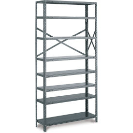 Tri-Boro Klip-It 8 Shelf 20 Ga Open Steel Shelving Unit Add On 48""W x 12""D x 73""H Dark Gray