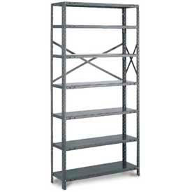 7 Shelf, 20 Ga Open Steel Shelving Unit, Add On, 36"W x 36"D x 99"H, Dark Gray view 2