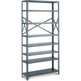 Tri-Boro T-Bolt 8 Shelf 20 Ga Open Solid Steel Shelving Starter 48"Wx30"Dx99"H Dark Gray