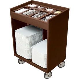 Cambro TC1418131 - Tray and Silver Cart (with Pans and Cover) Dark Brown NSF
