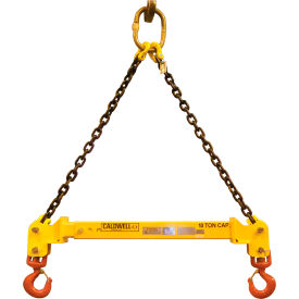 Caldwell Group, Inc. 32C-10-4/6 Strong-bac Adjustable Spreader Beam, 20,000 lbs Capacity, 72", Chain Top Rigging, Yellow, Steel image.