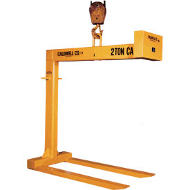 Caldwell Group, Inc. 90-1-36 Strong-bac Vertical Pallet Lifter, Fixed Fork, 1 Ton Capacity, 36" Fork Length, Yellow image.