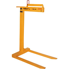 Caldwell Group, Inc. 94-1-48 Strong-bac Vertical Pallet Lifter, Lightweight, 1 Ton Capacity, 48" Fork Length, Yellow image.